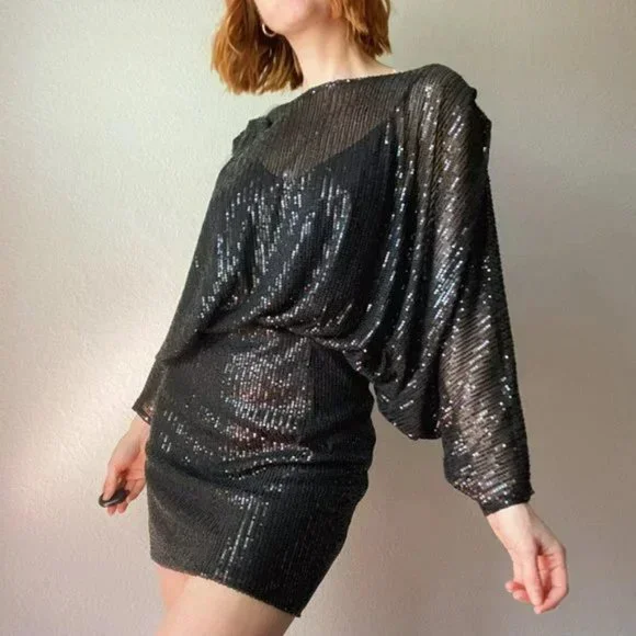 knee length dresses for ladies Florence Open Back Sequin Mini Dress – honey main image 0
